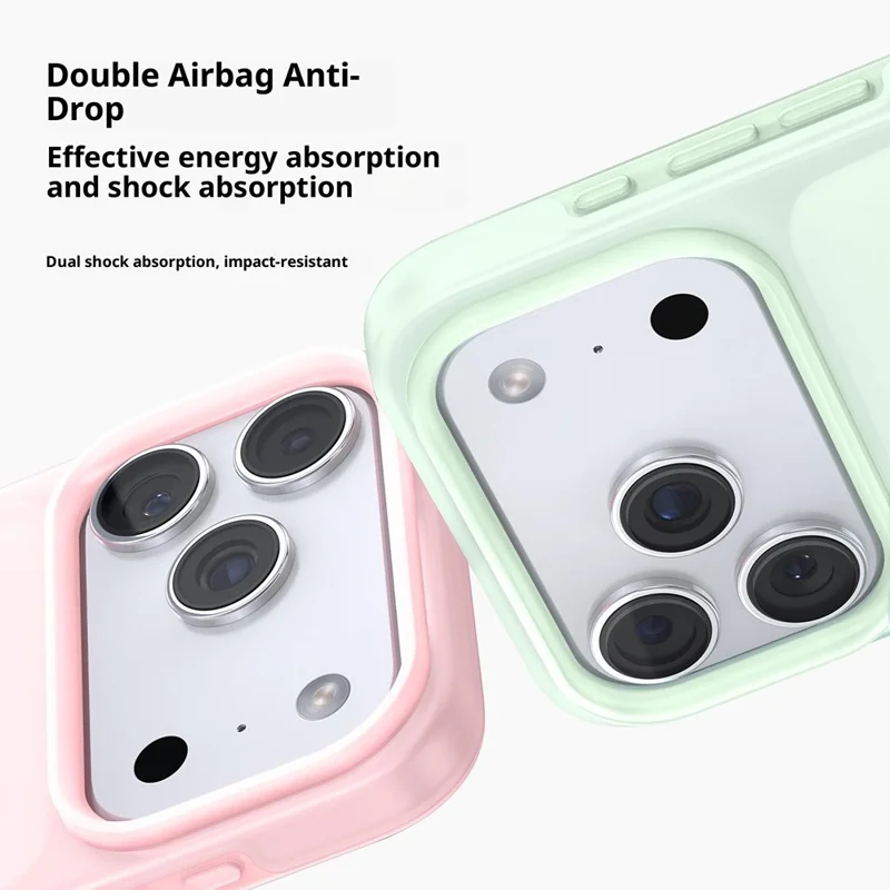 Capa para iPhone 17 Pro Dissipação de Calor Líquido Transparente de Silicone + Capa de Telefone de PC - Verde