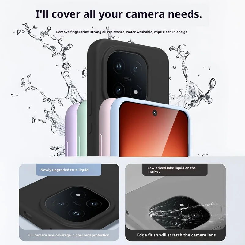 For vivo iQOO 15 5G Case Skin-Friendly Liquid Silicone + PC Phone Cover - Light Purple