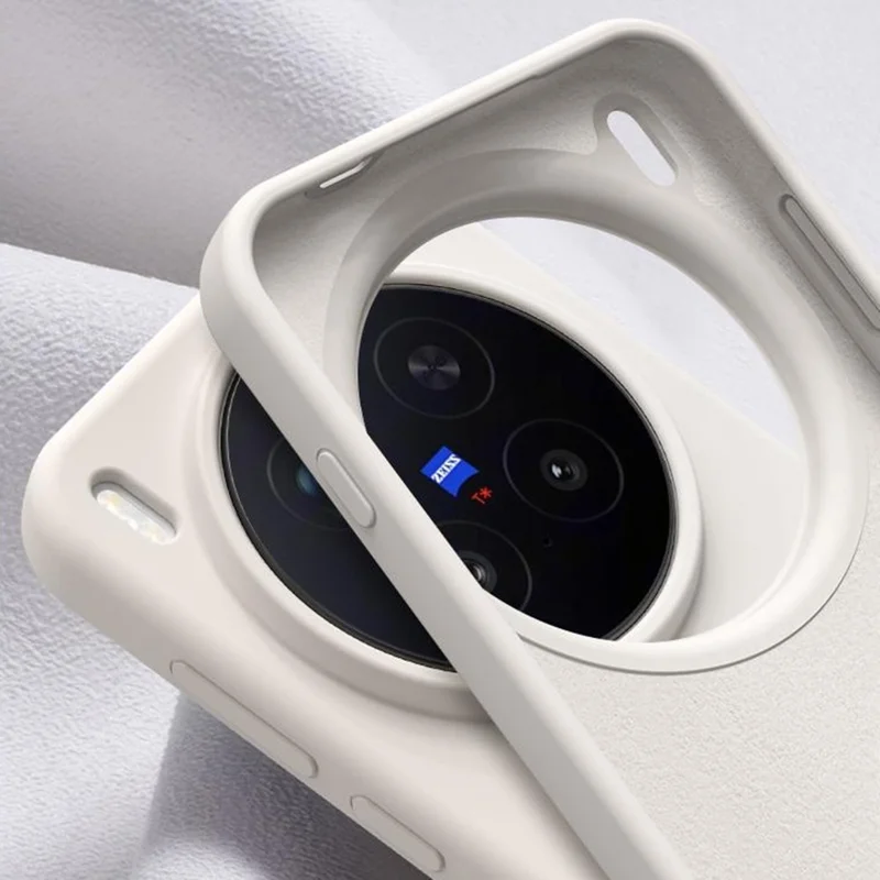 Чехол для vivo X300 Pro 5G Skin-Friendly Liquid Silicone + PC Phone Cover - Antique White