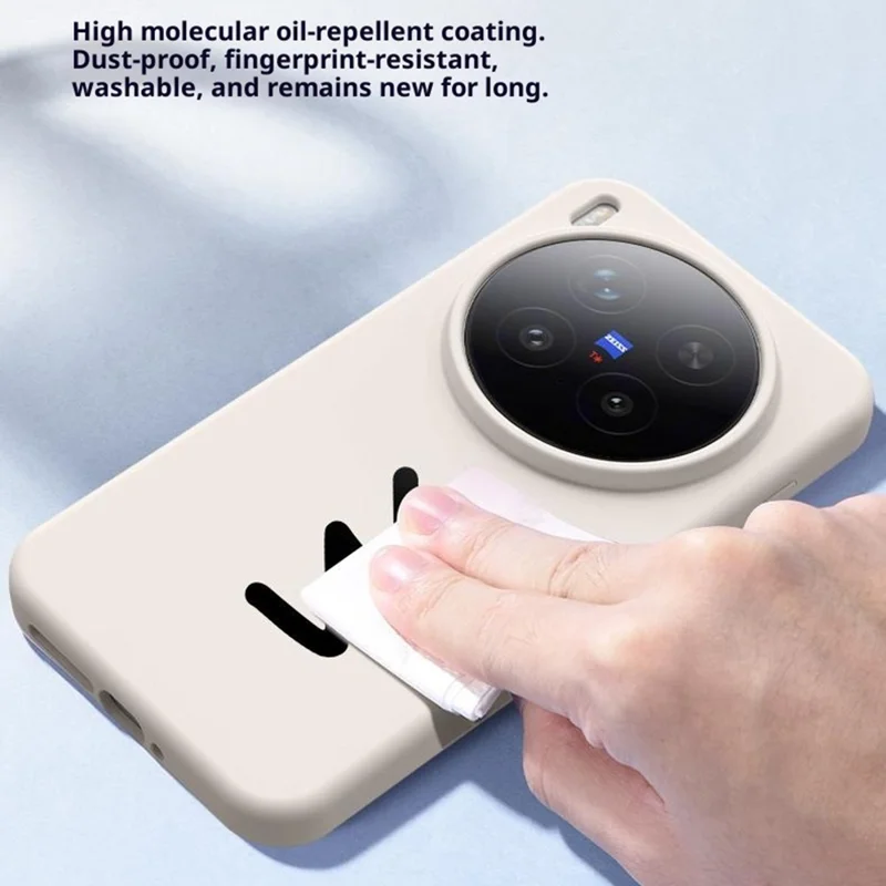 Чехол для vivo X300 Pro 5G Skin-Friendly Liquid Silicone + PC Phone Cover - Antique White