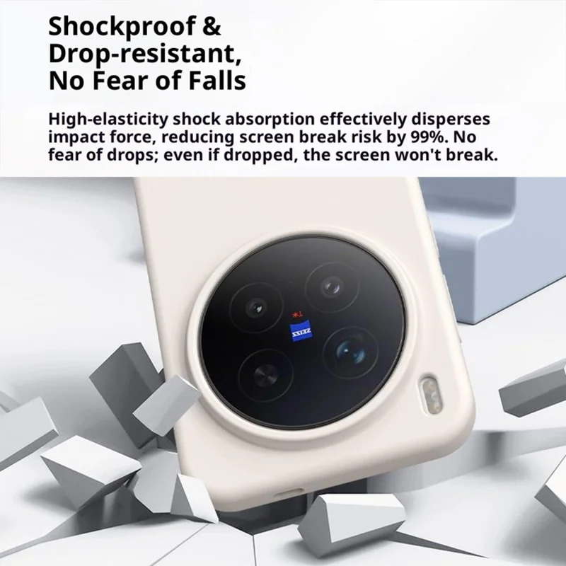 Чехол для vivo X300 Pro 5G Skin-Friendly Liquid Silicone + PC Phone Cover - Antique White