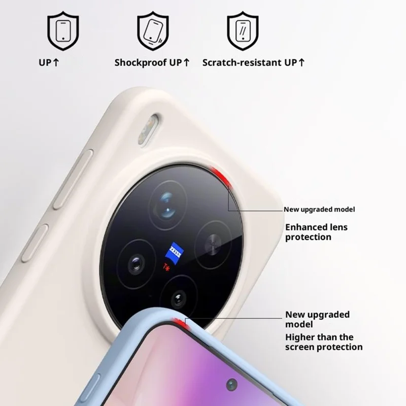 Чехол для vivo X300 Pro 5G Skin-Friendly Liquid Silicone + PC Phone Cover - Antique White