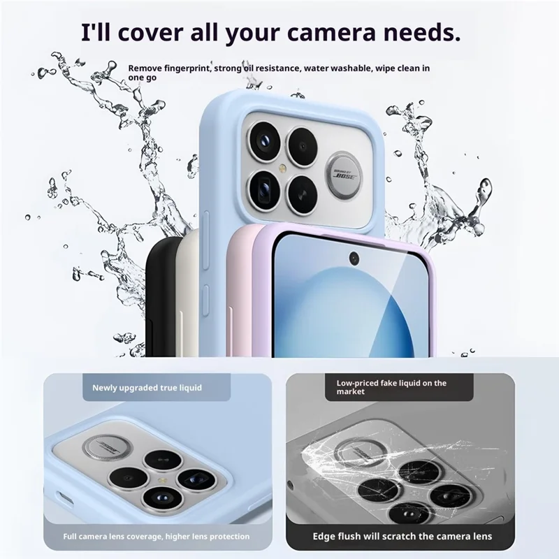 Voor Xiaomi Redmi K90 Pro Max 5G / Poco F8 Ultra hoesje Vriendelijk voor de huid Vloeibaar siliconen + PC telefoonhoesje - Wit