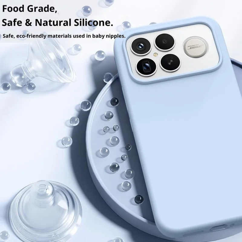 Voor Xiaomi Redmi K90 Pro Max 5G / Poco F8 Ultra hoesje Vriendelijk voor de huid Vloeibaar siliconen + PC telefoonhoesje - Wit