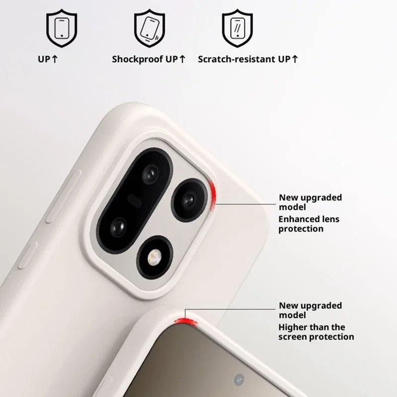 For OnePlus 15 5G Case Skin-Friendly Liquid Silicone + PC Phone Cover - White