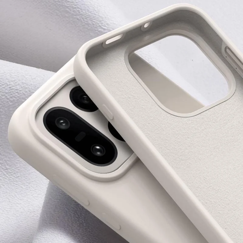 For OnePlus 15 5G Case Skin-Friendly Liquid Silicone + PC Phone Cover - White