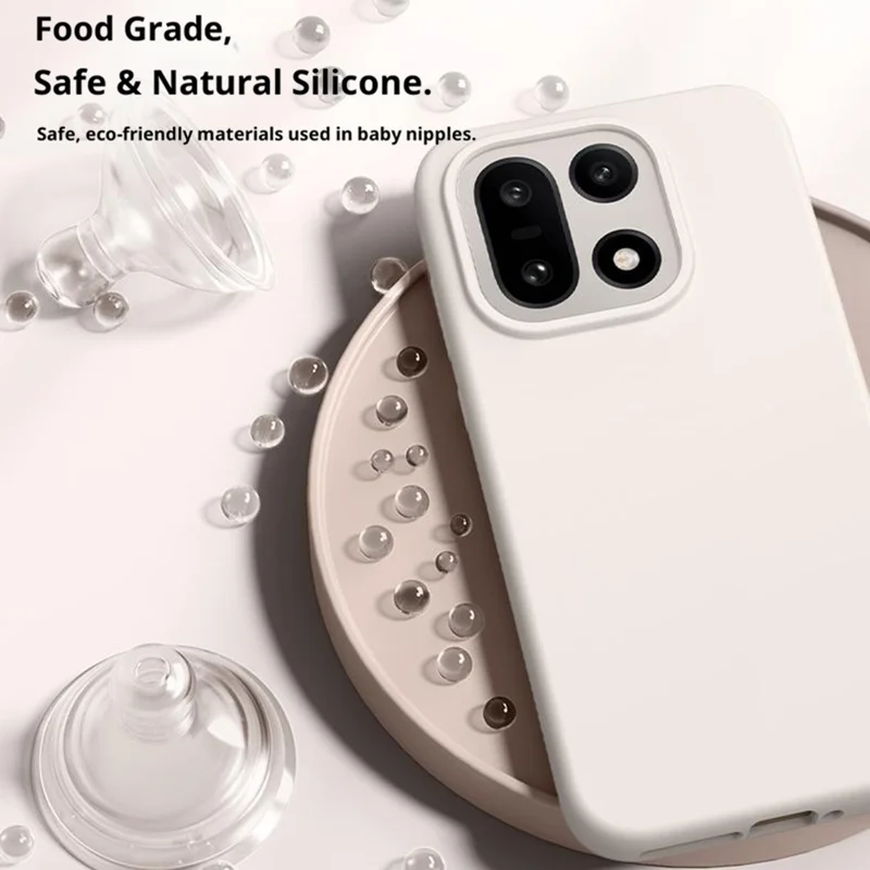 For OnePlus 15 5G Case Skin-Friendly Liquid Silicone + PC Phone Cover - White