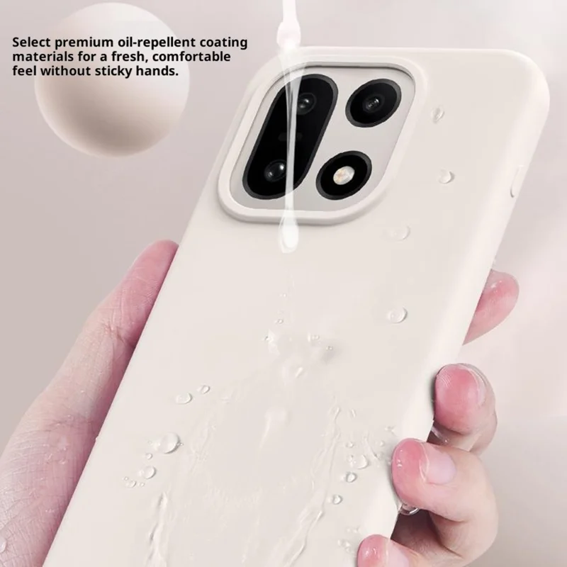 For OnePlus 15 5G Case Skin-Friendly Liquid Silicone + PC Phone Cover - White