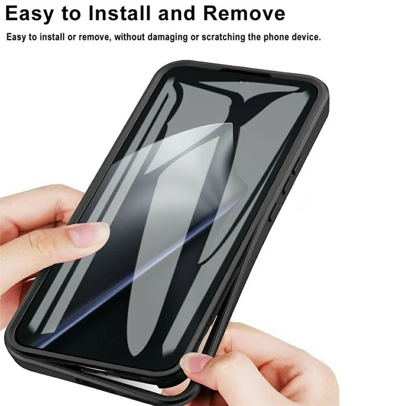 Capa Xiaomi 15T Pro Acrílico + Capa de Telefone TPU Transparente com Película de Tela PET - Preto