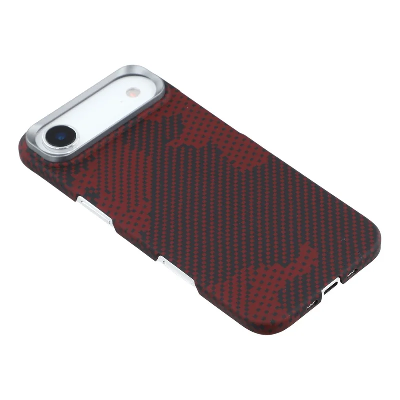 For iPhone Air Magnetic Case Camouflage Pattern Aramid Fiber Phone Cover with Metal Lens Frame
