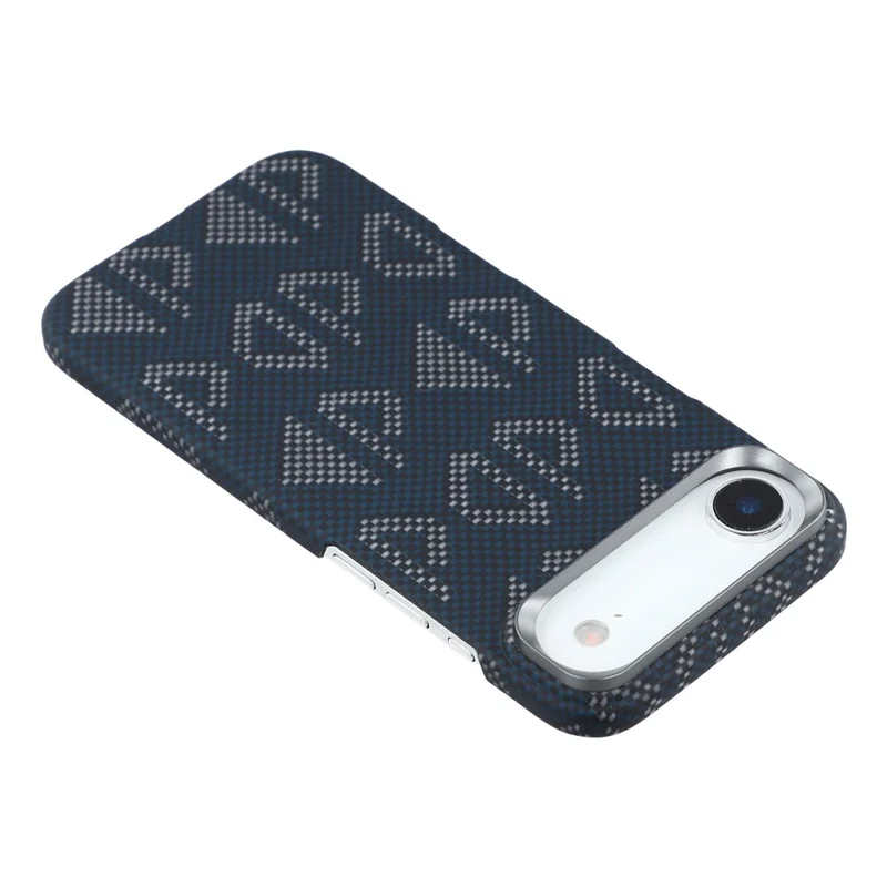 For iPhone Air Magnetic Case Geometric Pattern Aramid Fiber Phone Cover with Metal Lens Frame