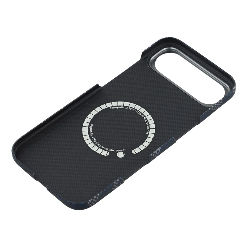 For iPhone Air Magnetic Case Geometric Pattern Aramid Fiber Phone Cover with Metal Lens Frame