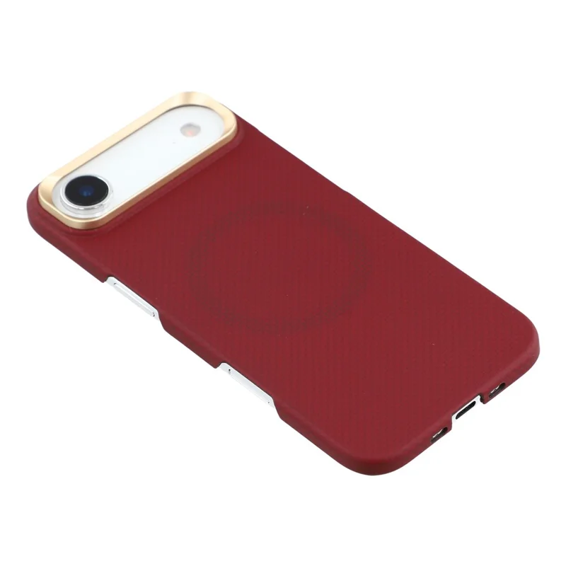 For iPhone Air Magnetic Case Fine Grid Aramid Fiber Phone Cover with Metal Lens Frame