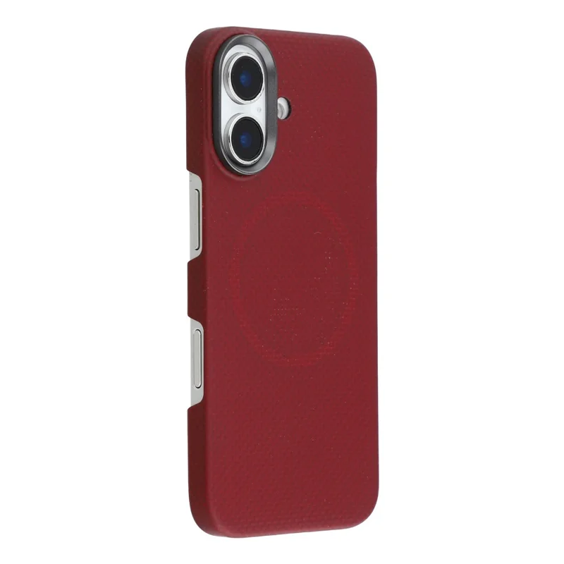 For iPhone 17 Magnetic Case Fine Grid Aramid Fiber Phone Cover with Metal Lens Frame