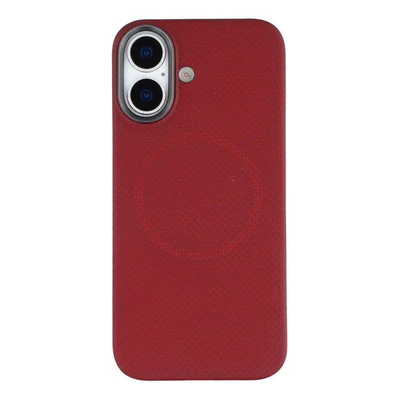 For iPhone 17 Magnetic Case Fine Grid Aramid Fiber Phone Cover with Metal Lens Frame
