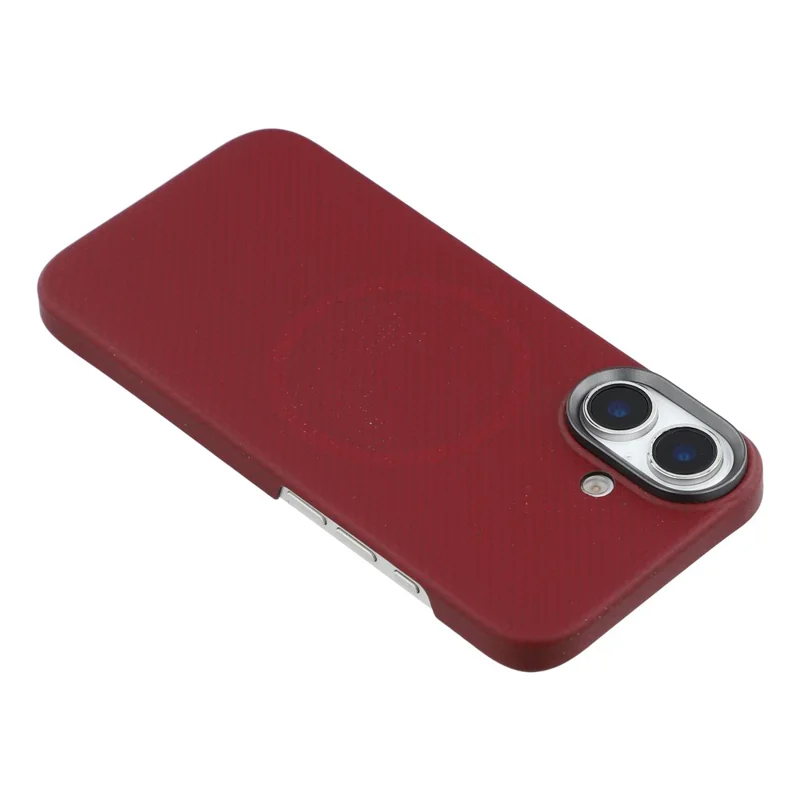 For iPhone 17 Magnetic Case Fine Grid Aramid Fiber Phone Cover with Metal Lens Frame