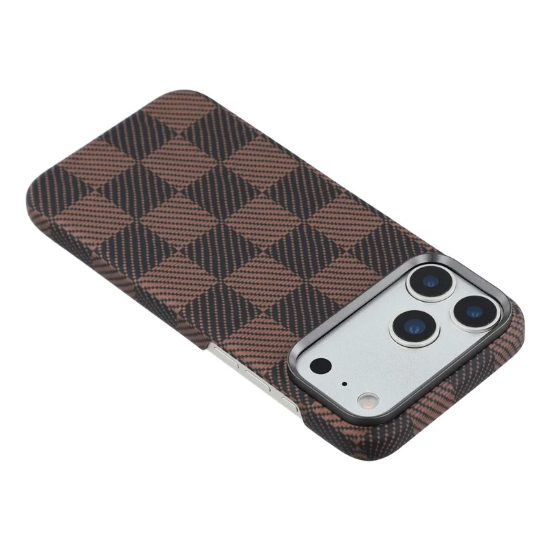 For iPhone 17 Pro Max Case Square Grid Pattern Aramid Fiber Phone Cover Compatible with MagSafe