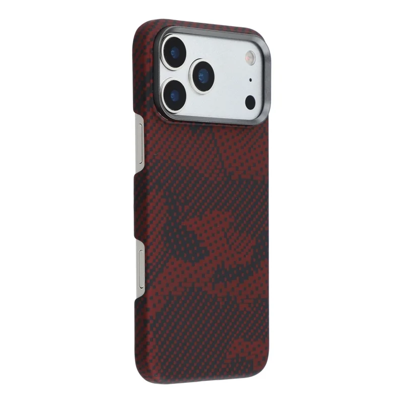 For iPhone 17 Pro Max Magnetic Case Camouflage Pattern Aramid Fiber Phone Cover with Metal Lens Frame