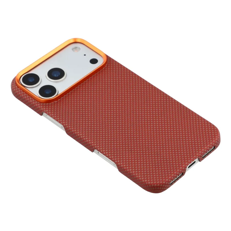 For iPhone 17 Pro Max Magnetic Case Aramid Fiber Phone Cover with Metal Lens Frame