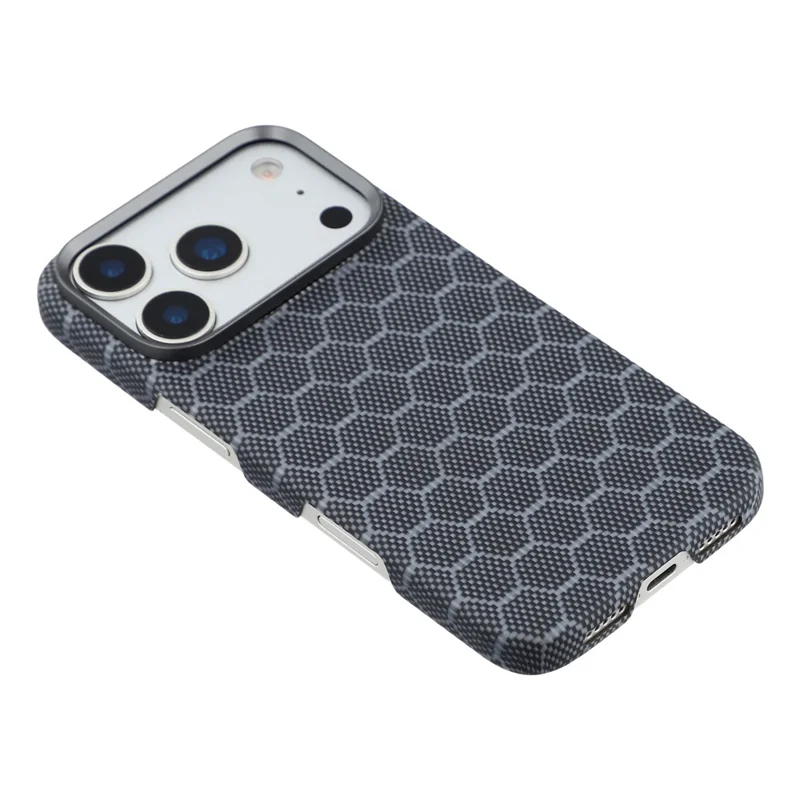 For iPhone 17 Pro Magnetic Case Honeycomb Texture Aramid Fiber Phone Cover