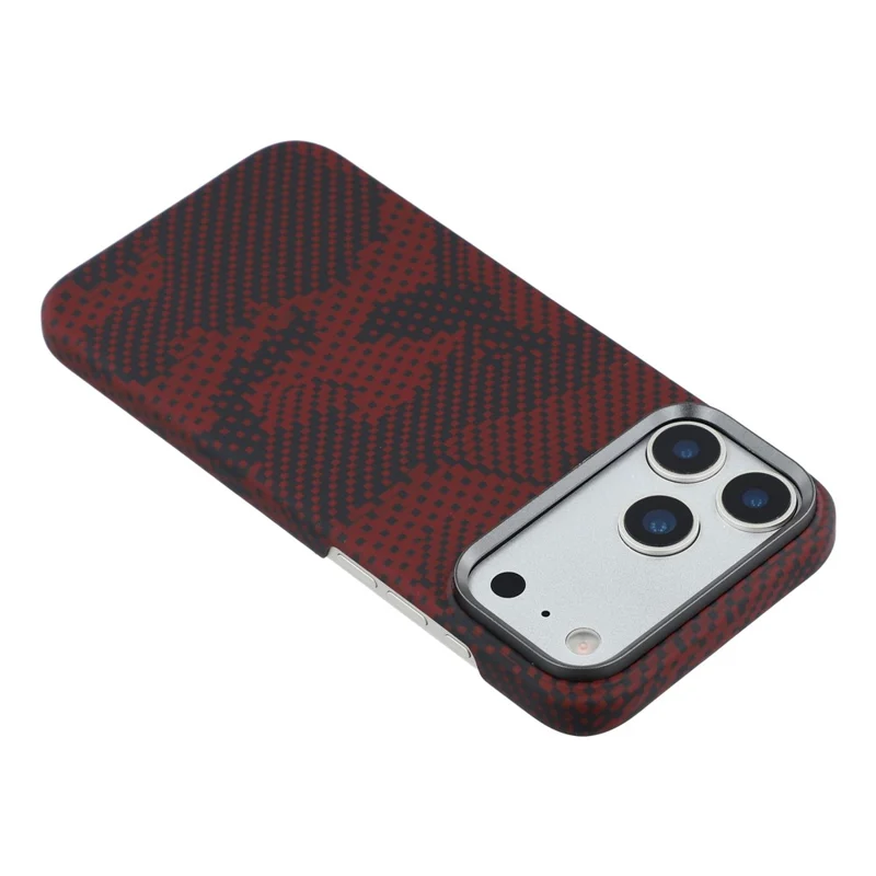 For iPhone 17 Pro Magnetic Case Camouflage Pattern Aramid Fiber Phone Cover with Metal Lens Frame