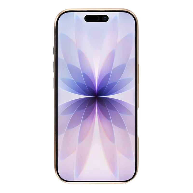 Funda para iPhone 17 compatible con MagSafe Funda de teléfono de cuero electrochapado con agujero de logotipo hueco - Gris