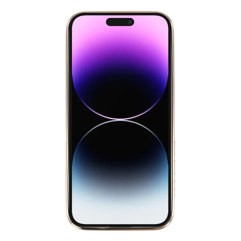 Capa para iPhone 14 Pro Compatível com MagSafe Couro Eletroplatado com Furo de Logotipo Oco - Marrom