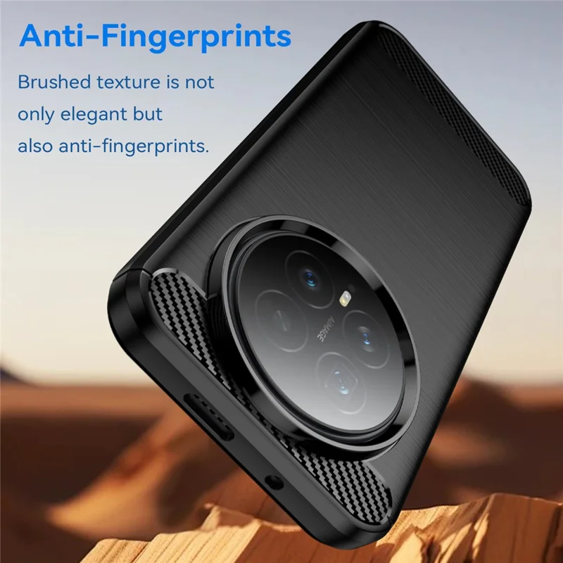 غطاء هاتف واقي لهونر ماجيك 8 5G بتصميم ألياف كربونية محفورة - أسود