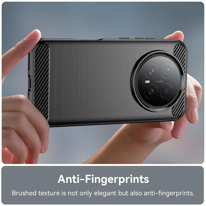 غطاء هاتف واقي لهونر ماجيك 8 5G بتصميم ألياف كربونية محفورة - أسود