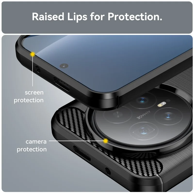 غطاء هاتف واقي لهونر ماجيك 8 5G بتصميم ألياف كربونية محفورة - أسود