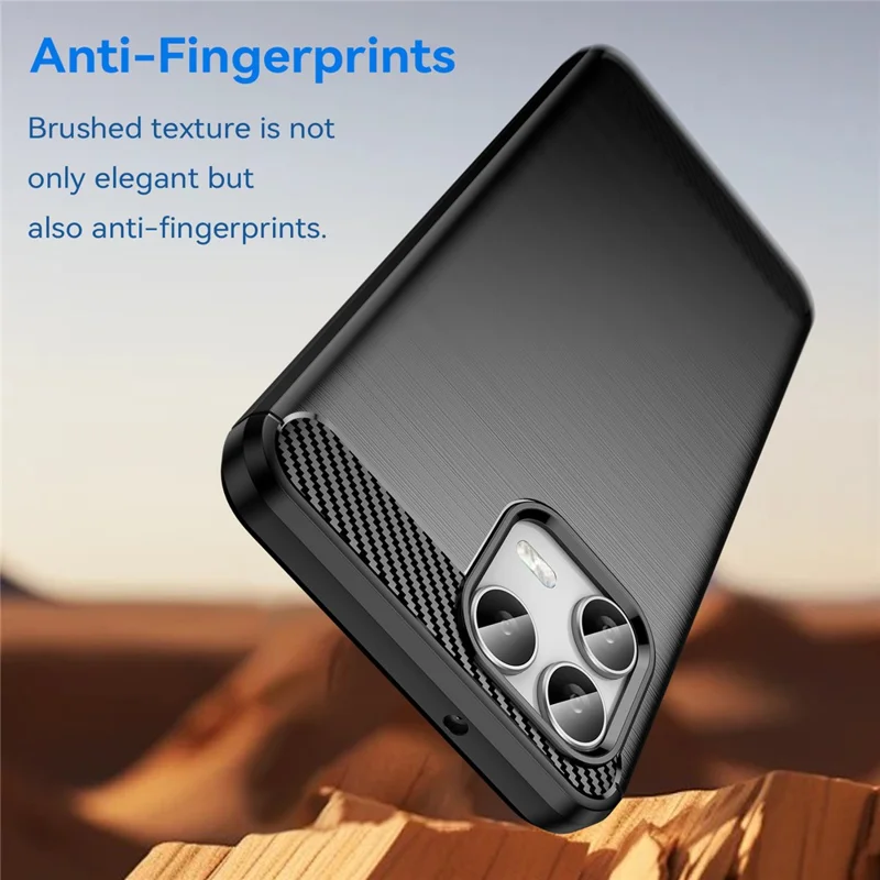 Pour T-Mobile T Phone 3 Pro / Revvl 8 Pro Étui de protection pour téléphone Texture en fibre de carbone brossée - Noir