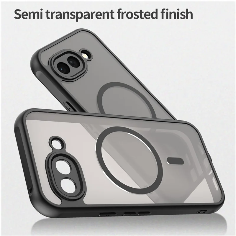 Compra em Massa para Capa Compatível com Google Pixel 10a MagSafe Anti Queda PC + Capa de Telefone TPU - Preta