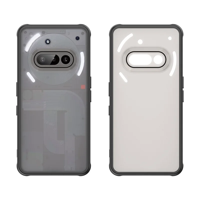 For Nothing Phone (3a) Case Drop Proof Airbags Frosted Translucent PC + TPU Phone Back Cover - Black