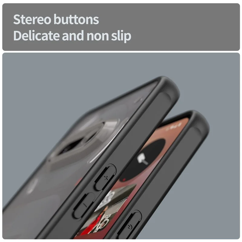 For Nothing Phone (3a) Case Drop Proof Airbags Frosted Translucent PC + TPU Phone Back Cover - Black