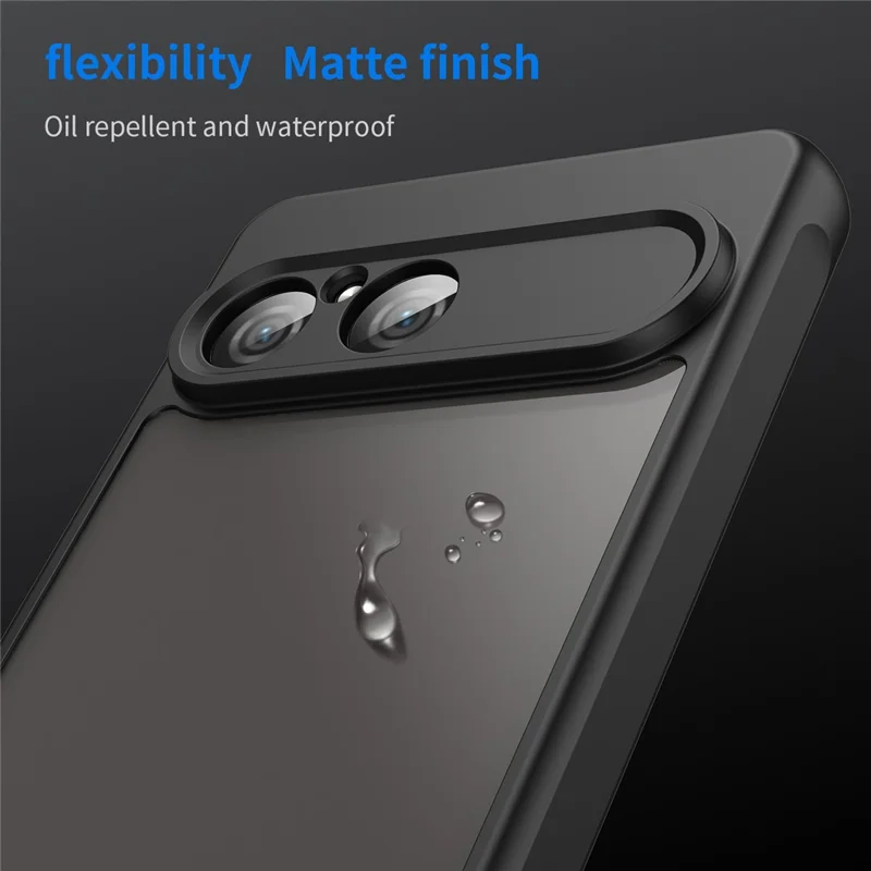 For Sony Xperia 10 VII Case Drop Proof Airbags Frosted Translucent PC + TPU Phone Back Cover - Black