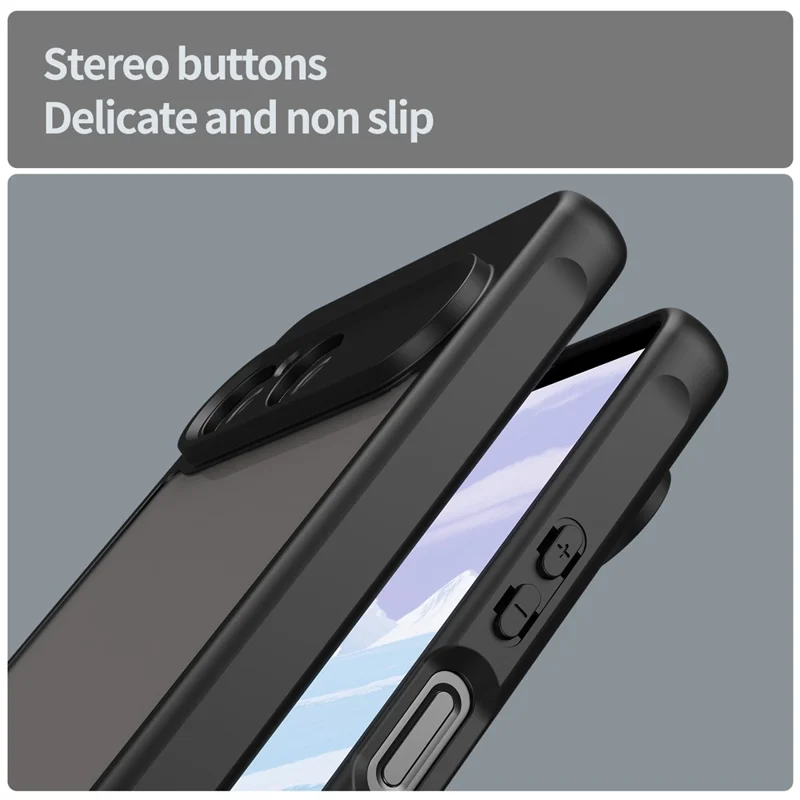 For Sony Xperia 10 VII Case Drop Proof Airbags Frosted Translucent PC + TPU Phone Back Cover - Black