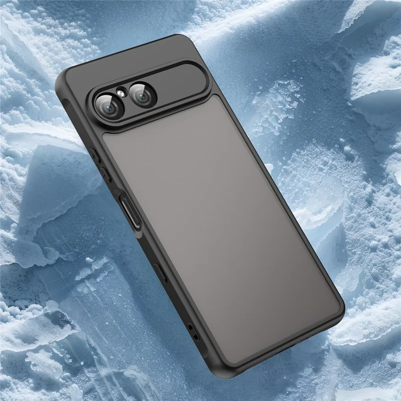 For Sony Xperia 10 VII Case Drop Proof Airbags Frosted Translucent PC + TPU Phone Back Cover - Black