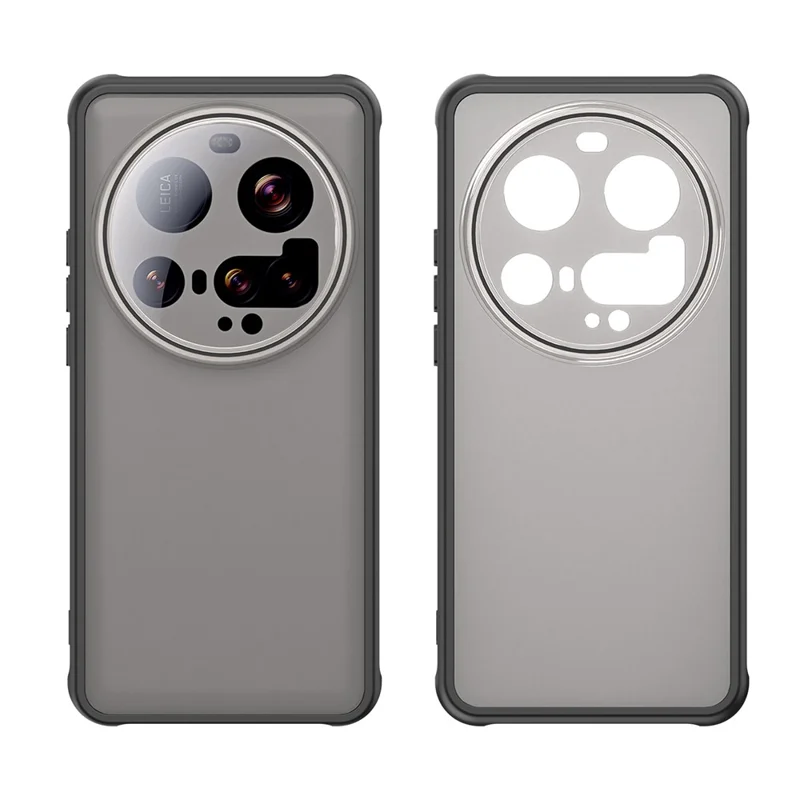 Housse Xiaomi 15 Ultra à Épreuve des Chutes Airbags Givré Translucide PC + Étui Arrière en TPU - Noir
