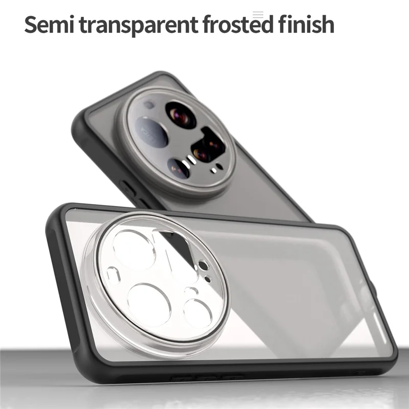 Housse Xiaomi 15 Ultra à Épreuve des Chutes Airbags Givré Translucide PC + Étui Arrière en TPU - Noir