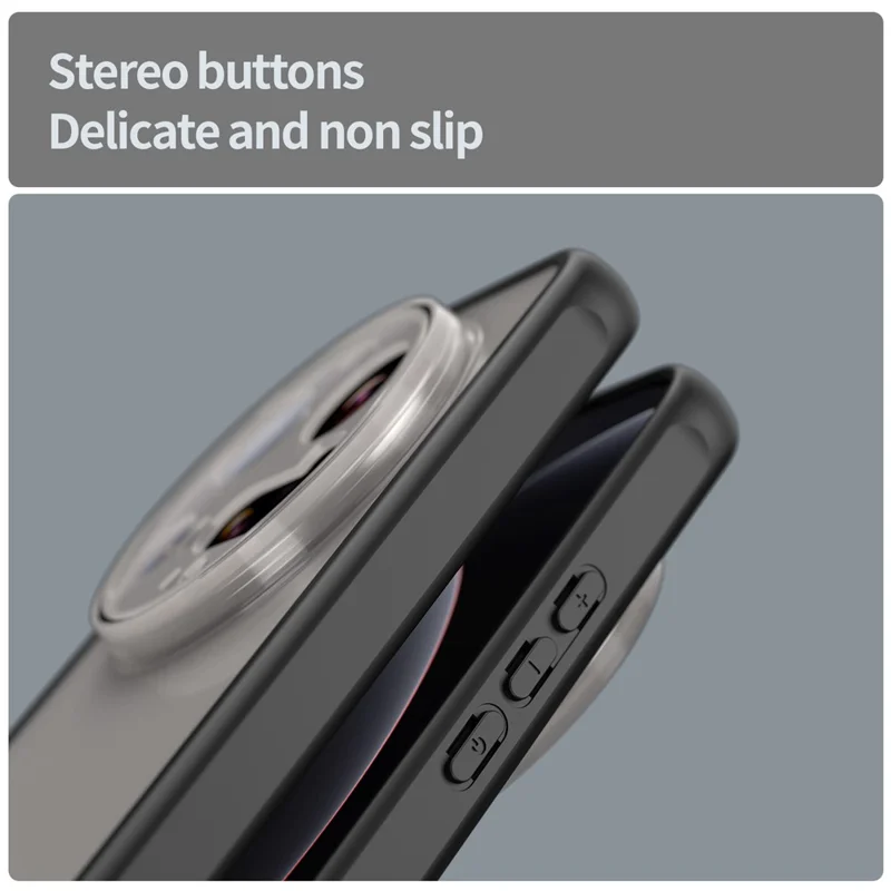 Housse Xiaomi 15 Ultra à Épreuve des Chutes Airbags Givré Translucide PC + Étui Arrière en TPU - Noir