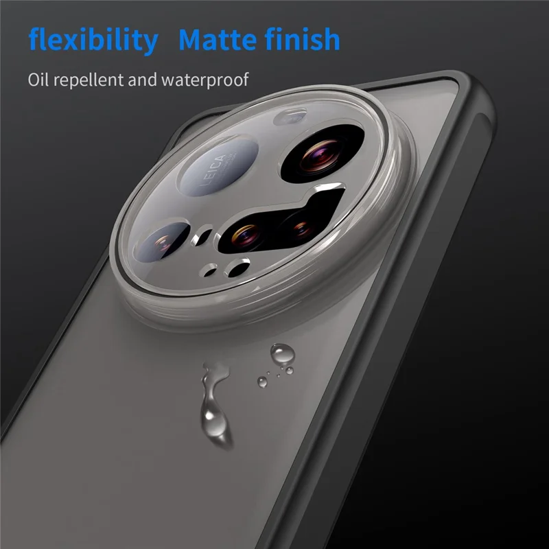 Housse Xiaomi 15 Ultra à Épreuve des Chutes Airbags Givré Translucide PC + Étui Arrière en TPU - Noir