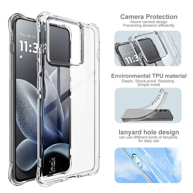 IMAK til Motorola Edge 70 5G TPU-håndkæde med luftkammer støjsikker beskyttelse