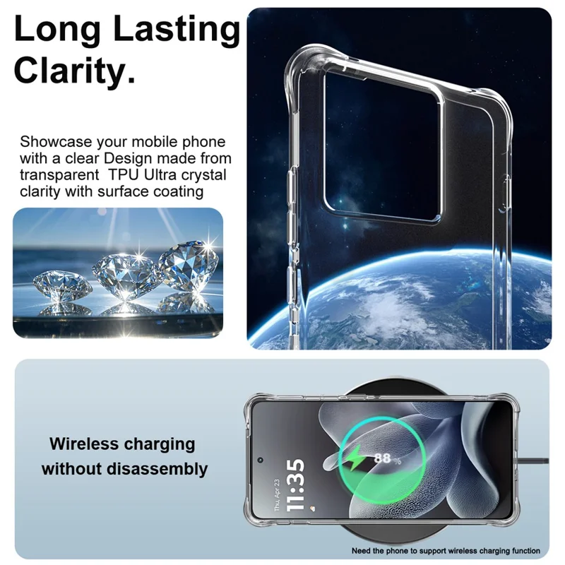 IMAK til Motorola Edge 70 5G TPU-håndkæde med luftkammer støjsikker beskyttelse