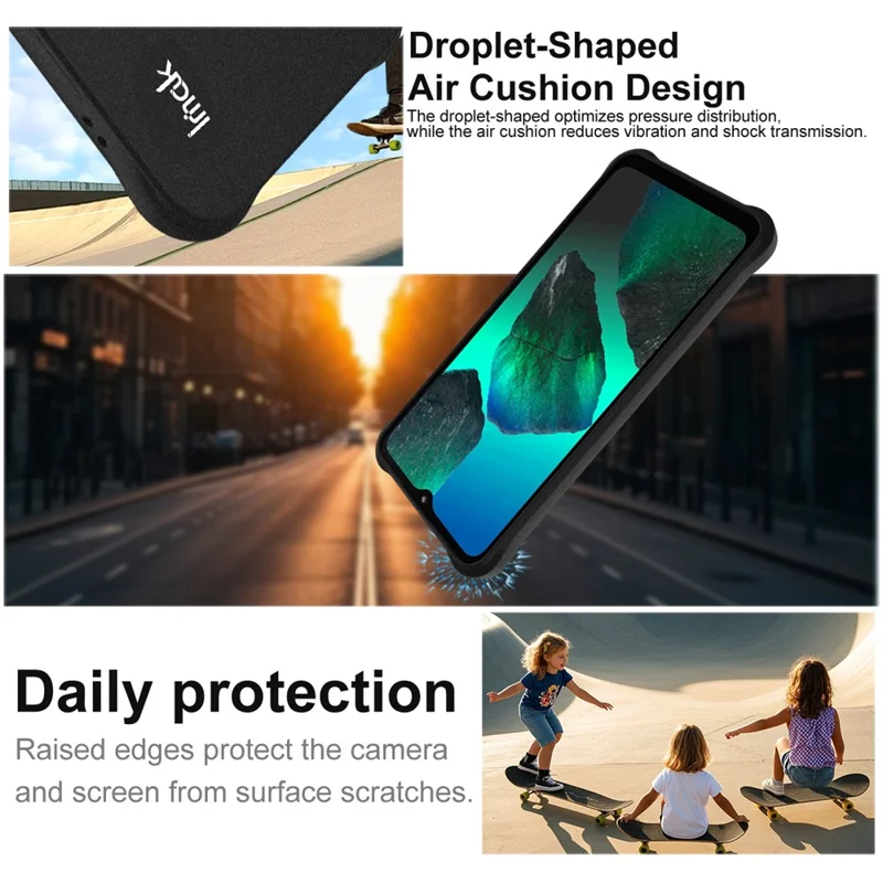 IMAK TPU Case for HMD Key 4G / Aura 2 / Arc 4G Airbag Shockproof Protection Phone Cover - Matte Black