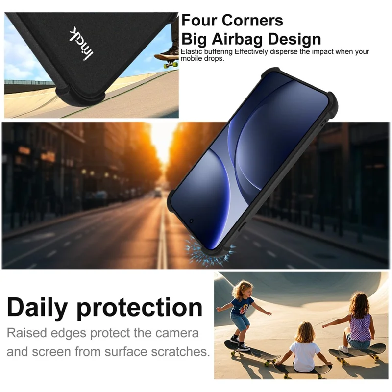 IMAK For Oppo Find X9 5G Case TPU Phone Cover Airbag Shockproof Protection - Matte Black