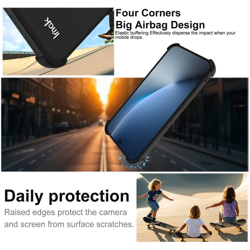 IMAK til Honor Magic8 5G TPU-håndkase med luftkammer stødfast beskyttelse - Matt sort