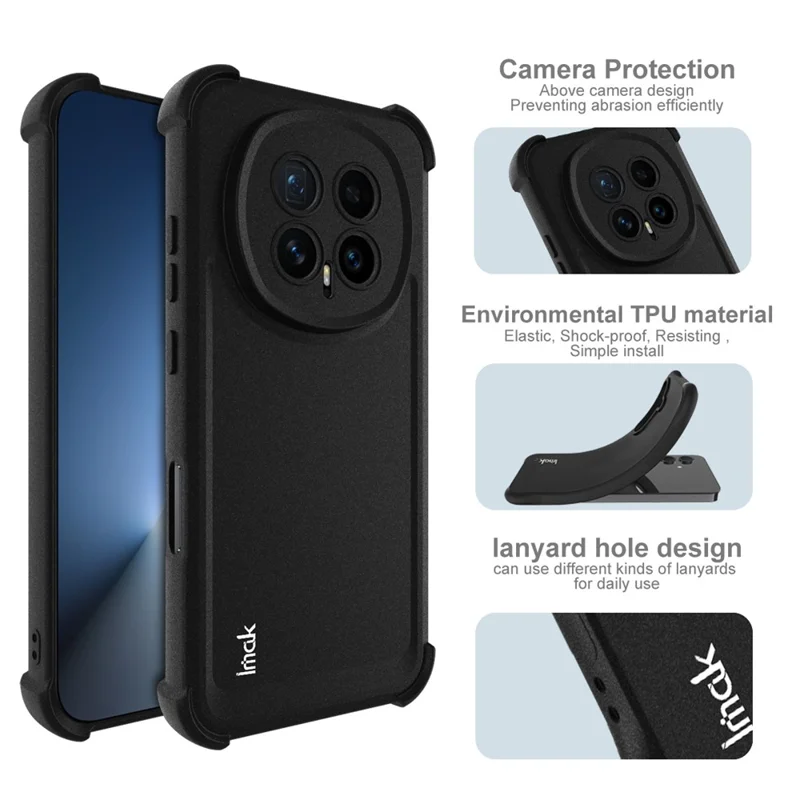 IMAK til Honor Magic8 5G TPU-håndkase med luftkammer stødfast beskyttelse - Matt sort