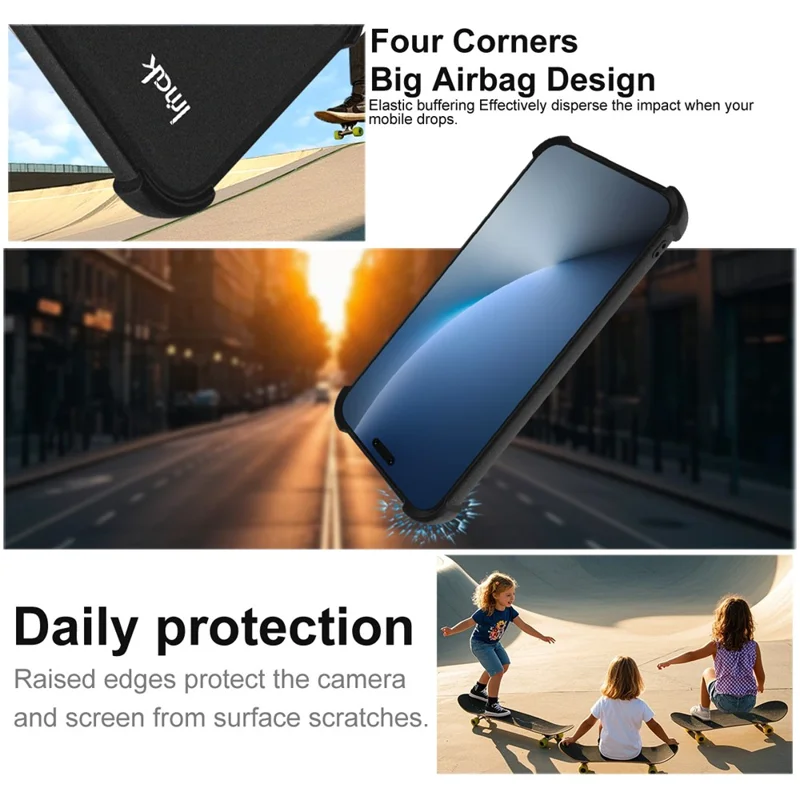 IMAK For Honor Magic8 Pro 5G Capa de Telefone TPU Proteção Airbag à Prova de Choque - Preto Fosco