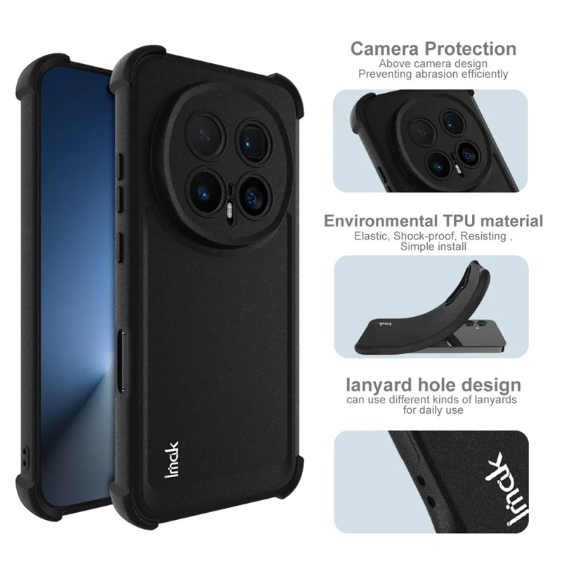 IMAK For Honor Magic8 Pro 5G Capa de Telefone TPU Proteção Airbag à Prova de Choque - Preto Fosco