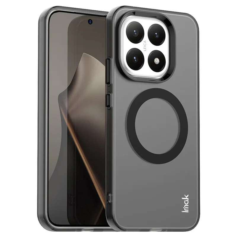 Étui IMAK pour Xiaomi 15T Compatible avec MagSafe, Couleur Bonbon, Antichute, TPU + Couverture Arrière PET - Noir